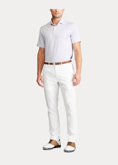 Polos Ralph Lauren Hombre Blancos / Morados Claro - Classic Fit Performance - ITFKQ7956